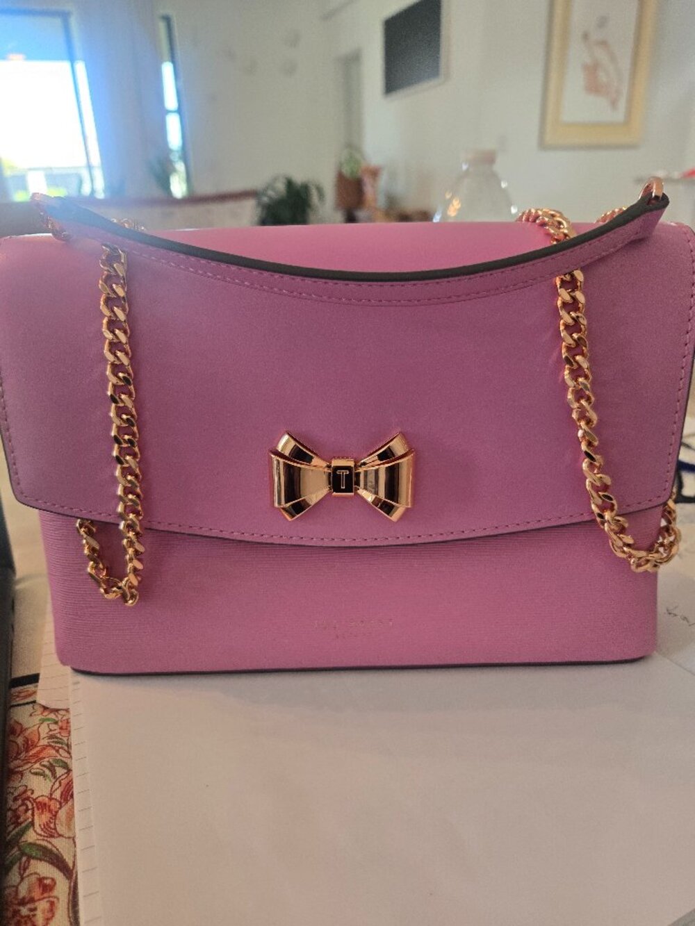 Elegant Pink Ted Baker Betoni crossbody Bag with Rose gold hardware